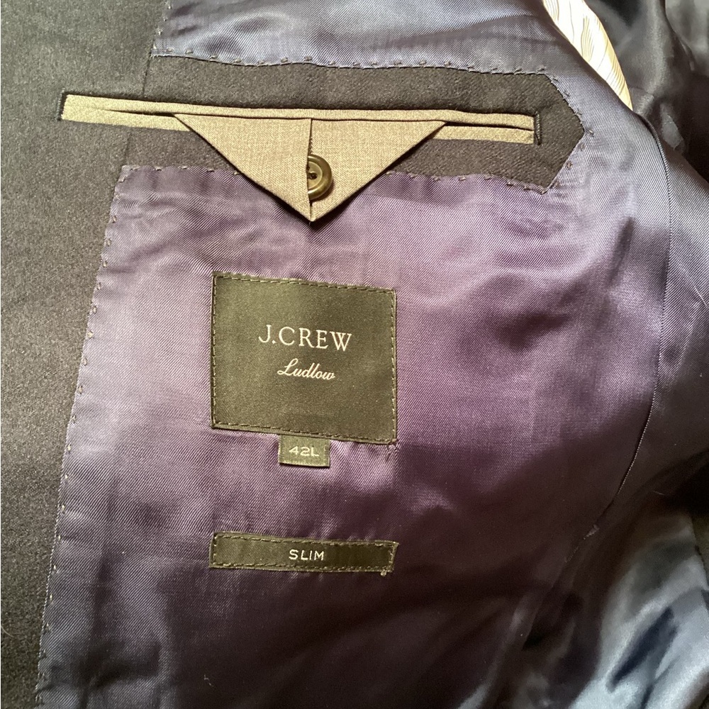 J. Crew Ludlow slim fit navy blue wool blazer jacket size 42L - Picture 10 of 12